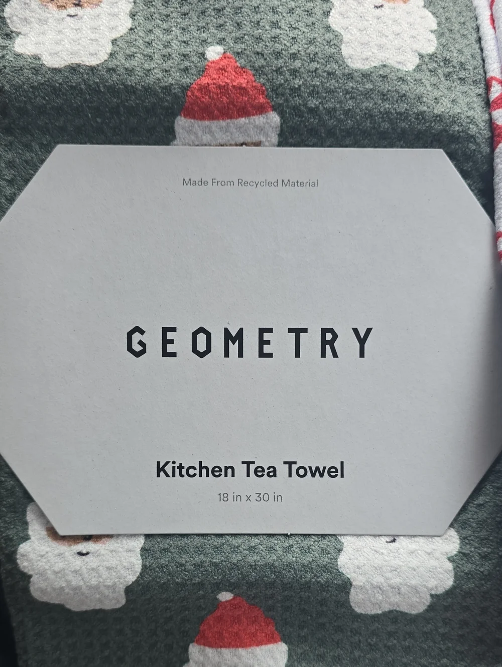 Geometry Santa Santa Tea Towel- Nwt - 18x30